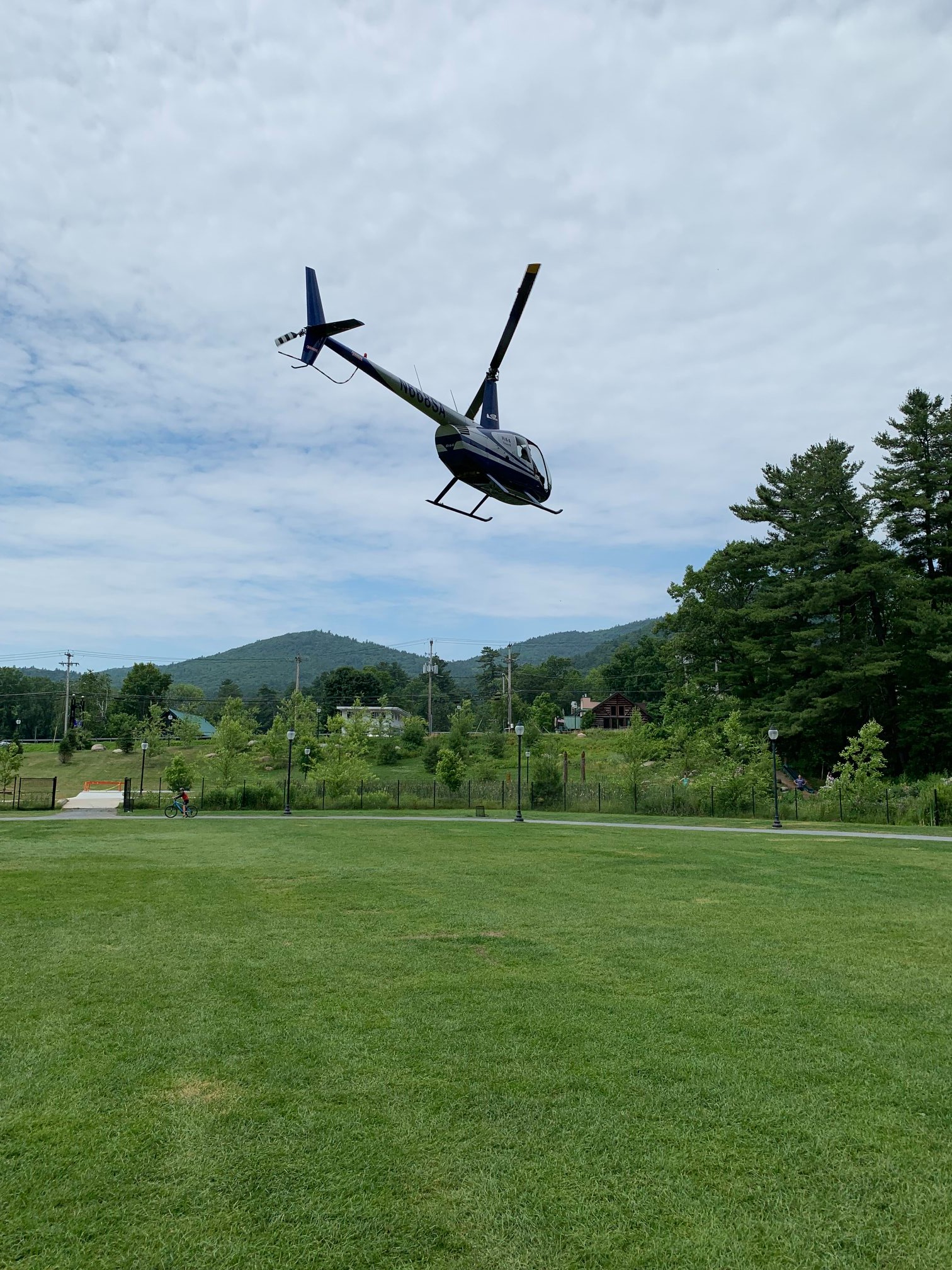 helicopter landing at after party